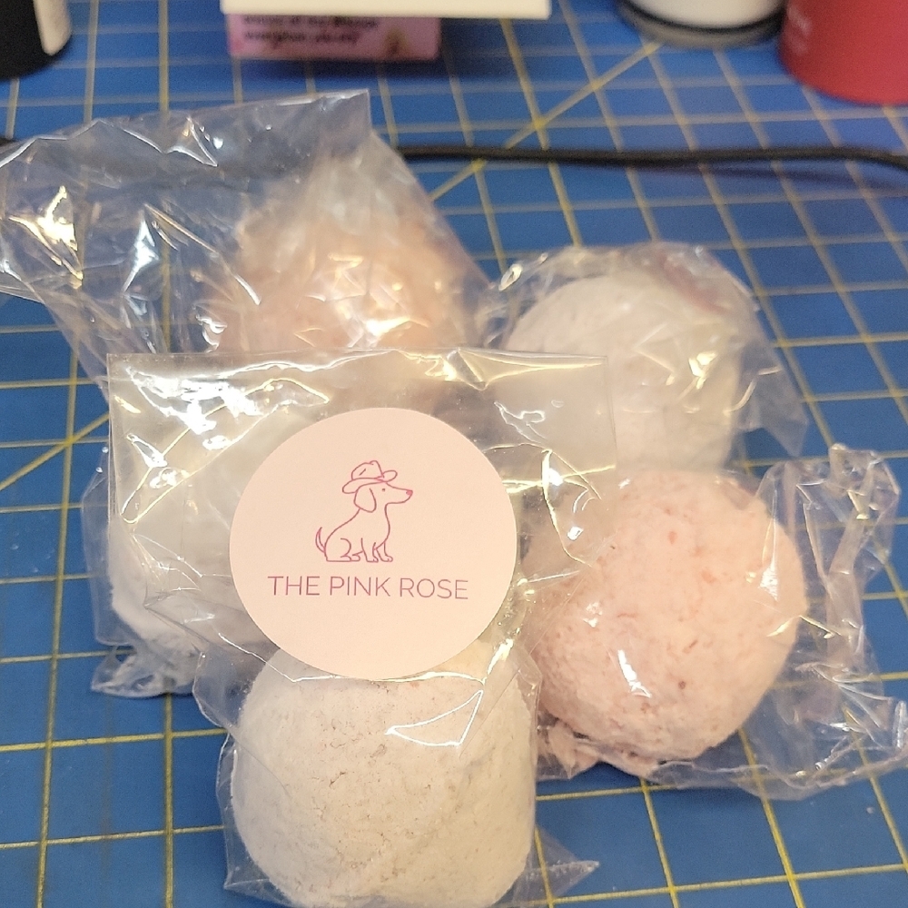 The Pink Rose Bath Soak Collection - Soft Pink & White New Handmade Lot of 5